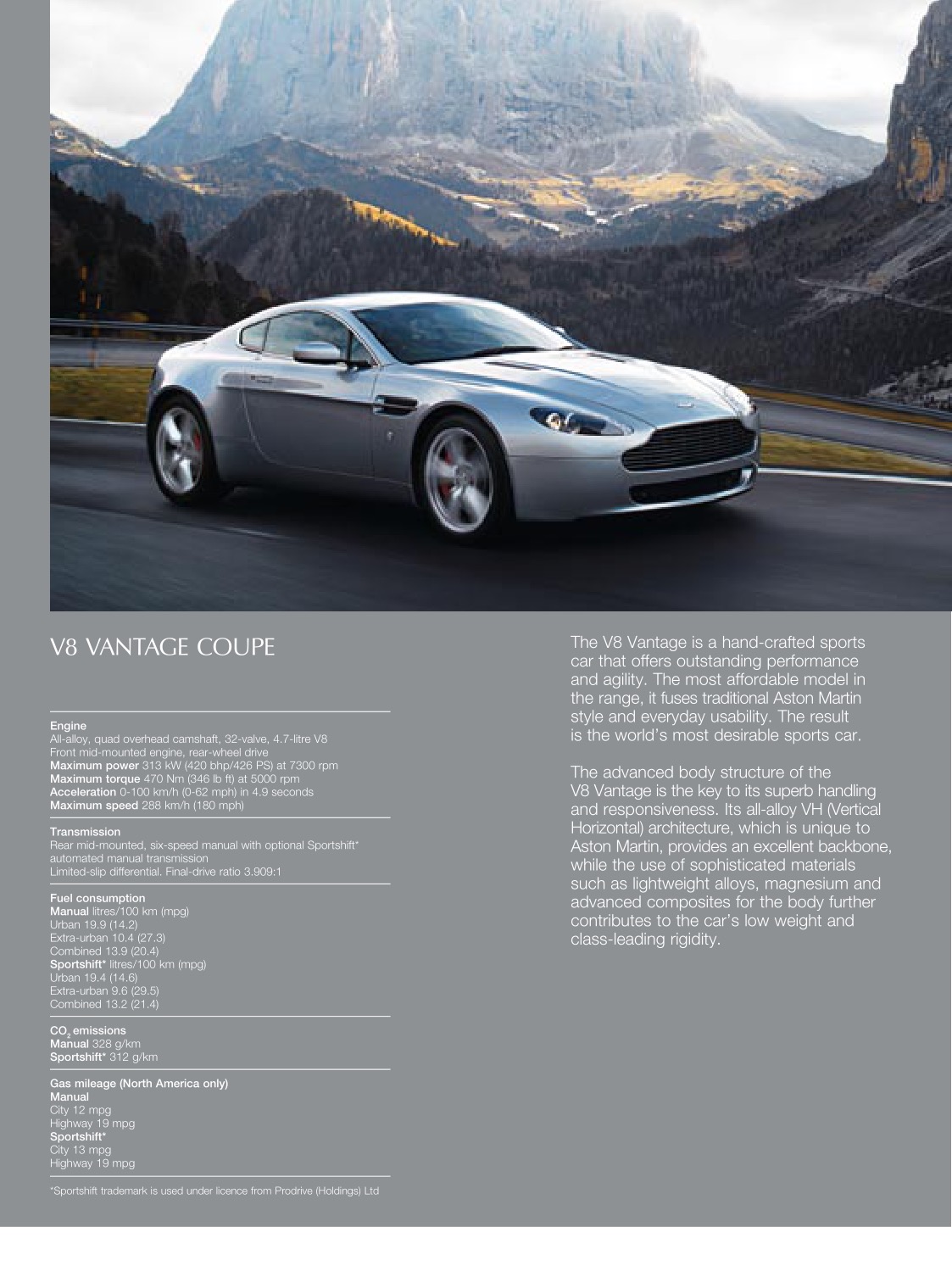 2009 Aston Martin Model Range Brochure Page 7